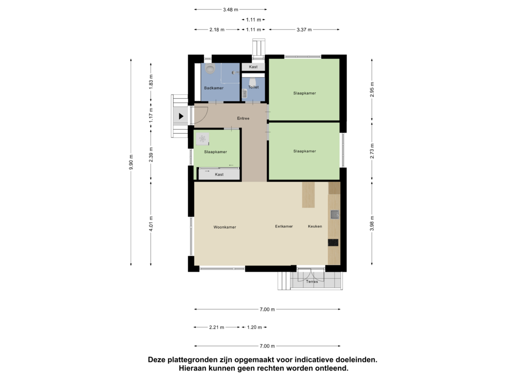 Bekijk plattegrond van Begane Grond van Kleine Heistraat 16-K105