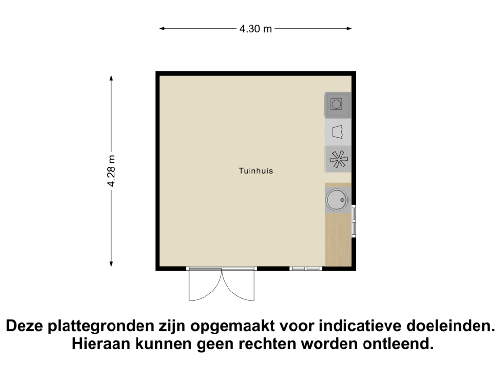 Bekijk plattegrond van Tuinhuis van Kleine Heistraat 16-K105