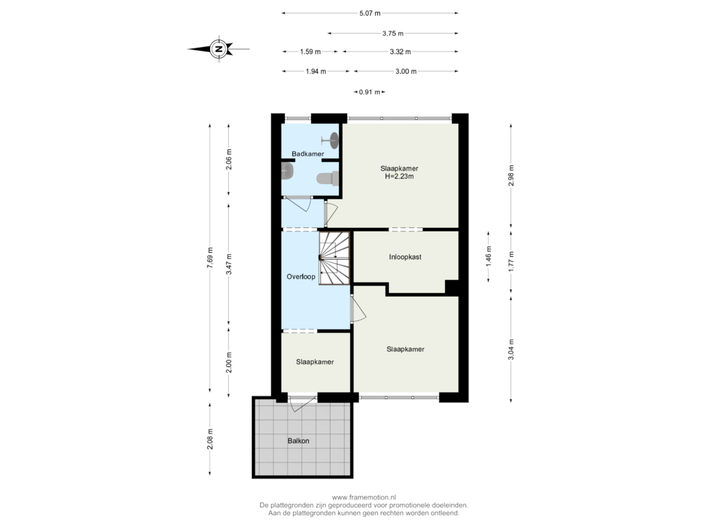 Bekijk plattegrond van Verdieping 1 van Pelmolenstraat 54