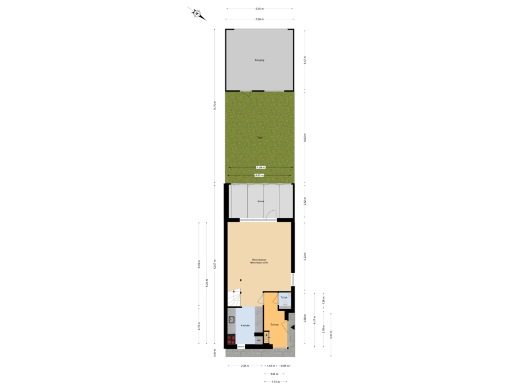 View floorplan of Begane grond tuin of Rivierenstraat 59