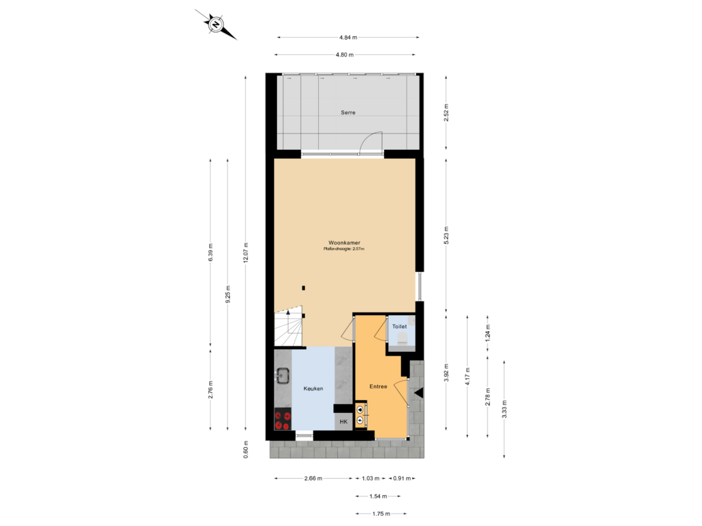 View floorplan of Begane grond of Rivierenstraat 59