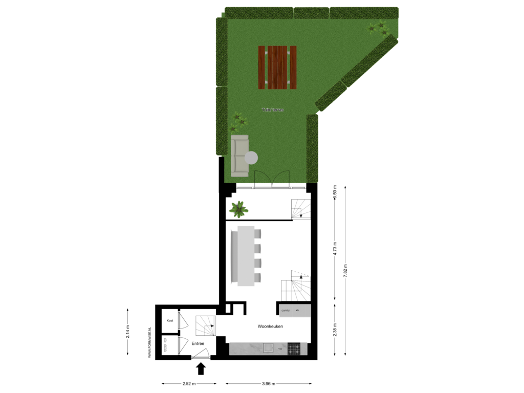 View floorplan of BEGANE GROND of Filips van Almondestraat 15-E