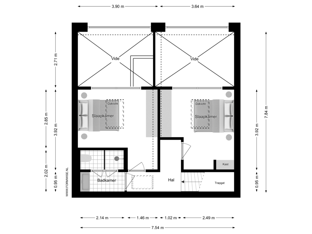 View floorplan of 2e VERDIEPING of Filips van Almondestraat 15-E