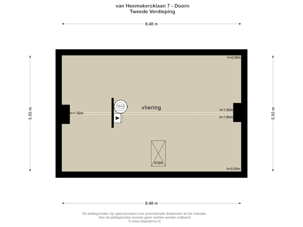 Bekijk plattegrond van TWEEDE VERDIEPING van van Heemskercklaan 7