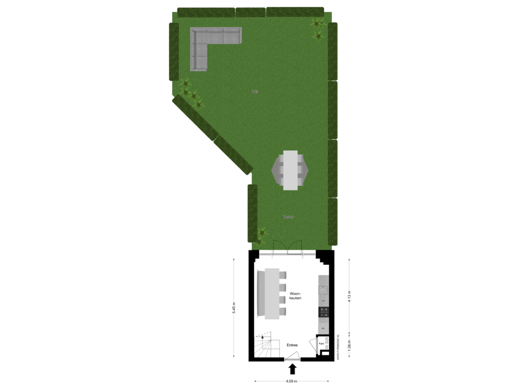 View floorplan of BEGANE GROND of Filips van Almondestraat 15-H