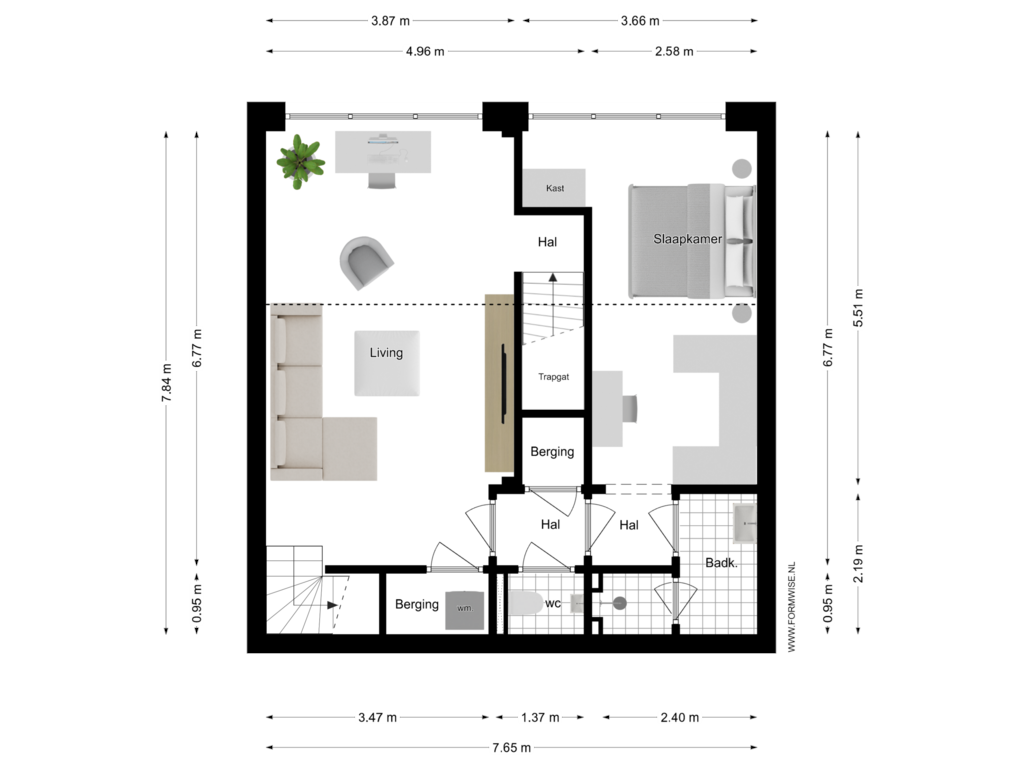 View floorplan of 1e VERDIEPING of Filips van Almondestraat 15-H