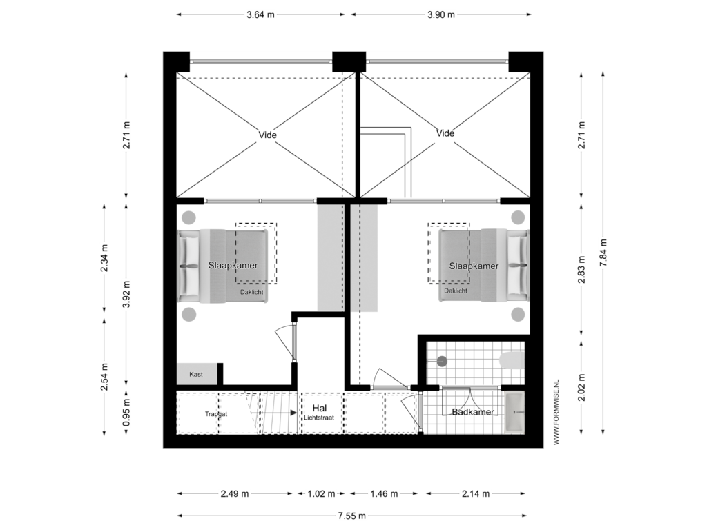 View floorplan of 2e VERDIEPING of Filips van Almondestraat 15-H