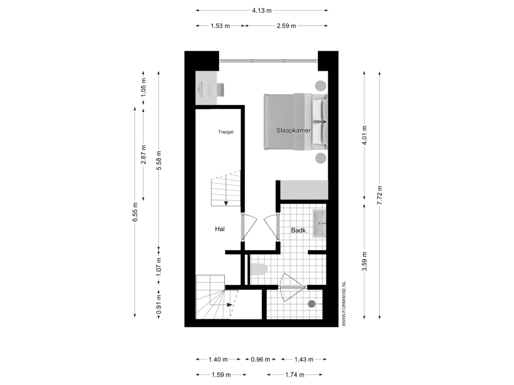 View floorplan of 1e VERDIEPING of Filips van Almondestraat 15-K