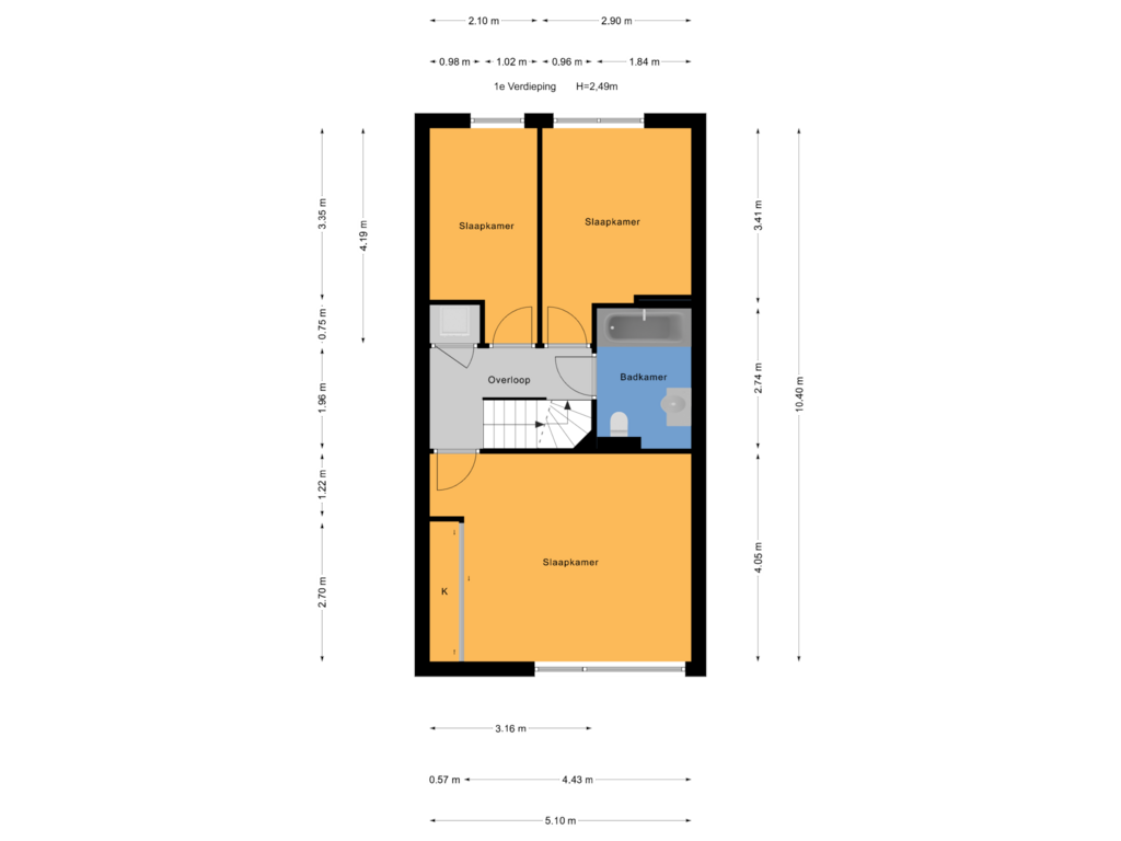 Bekijk plattegrond van 1e Verdieping van Dreeslaan 221