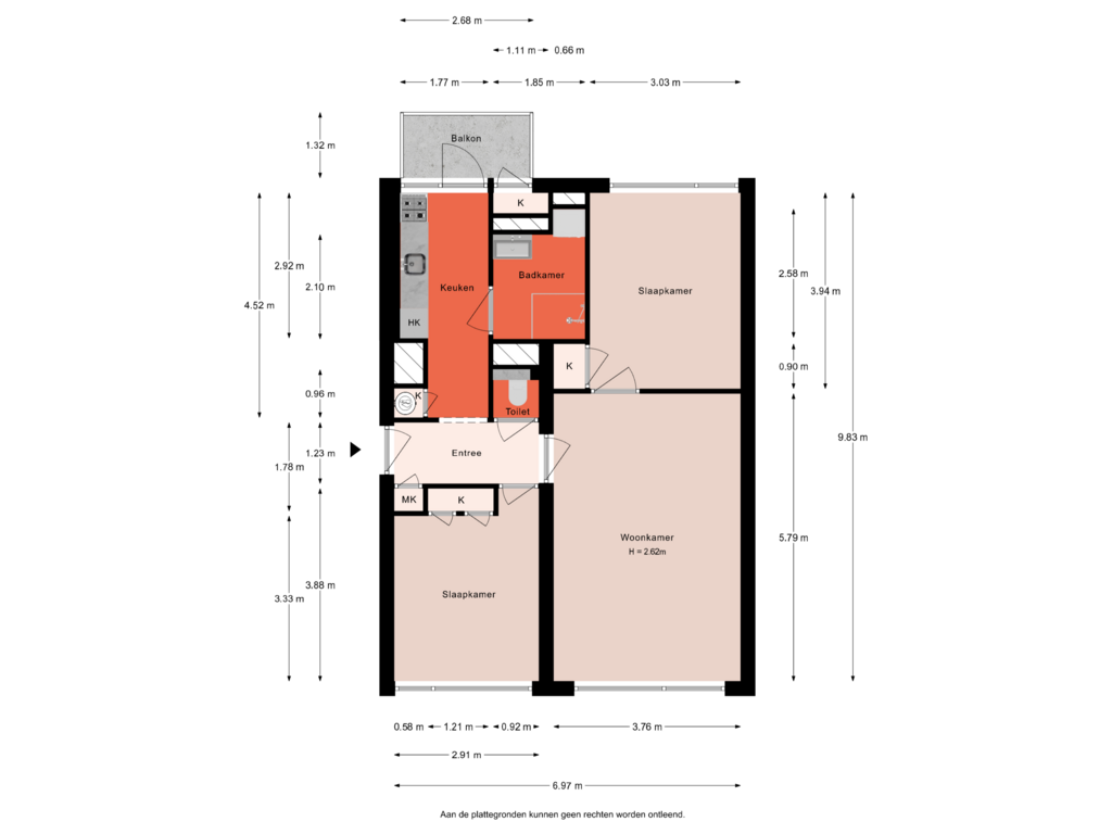 Bekijk plattegrond van Appartement van Mauritsweg 278