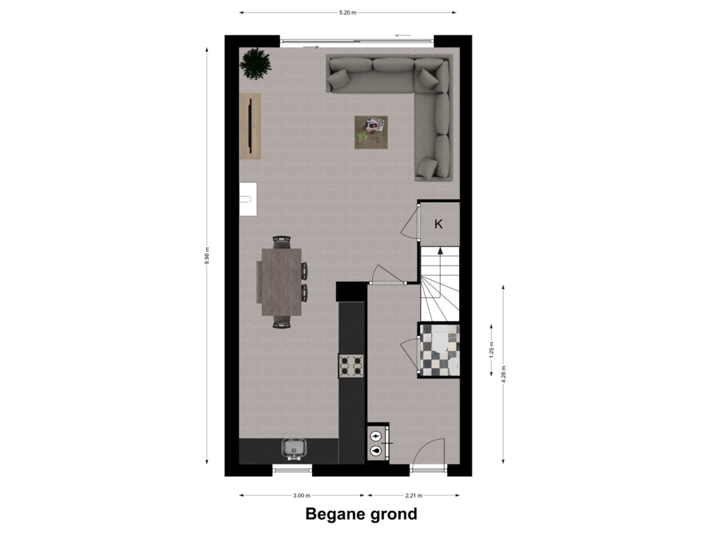 Bekijk plattegrond van Begane grond van Rondo 136