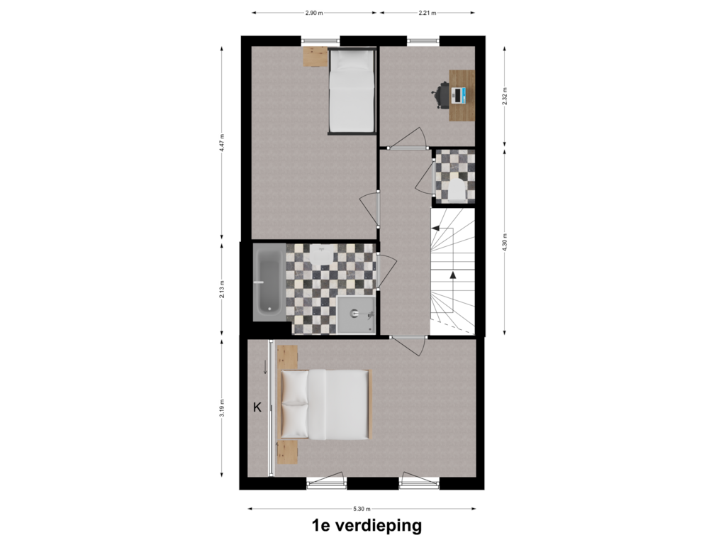 Bekijk plattegrond van 1e verdieping van Rondo 136