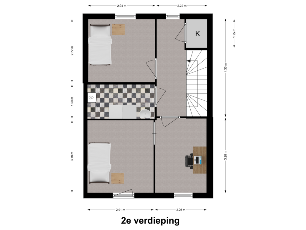 Bekijk plattegrond van 2e verdieping van Rondo 136