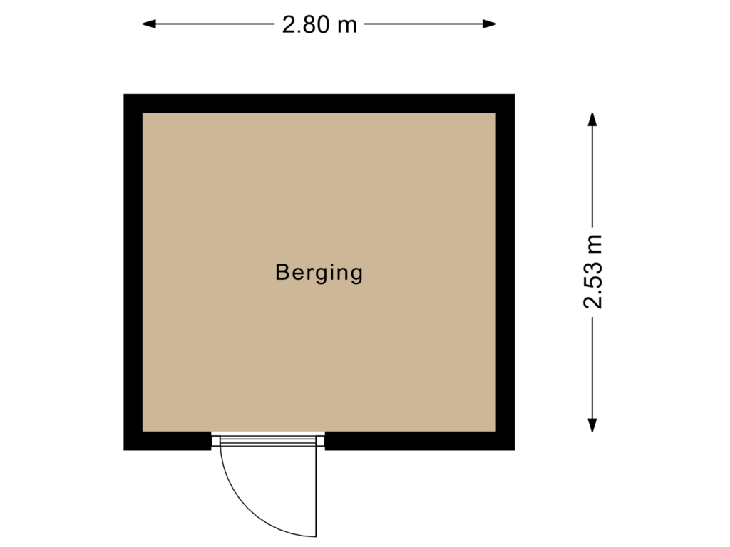 View floorplan of Berging of Bauerstraat 23