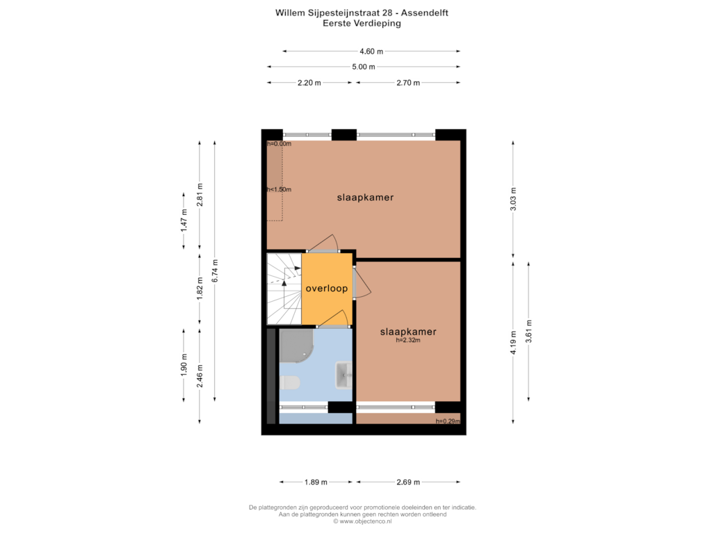 Bekijk plattegrond van EERSTE VERDIEPING van Willem Sijpesteijnstraat 28