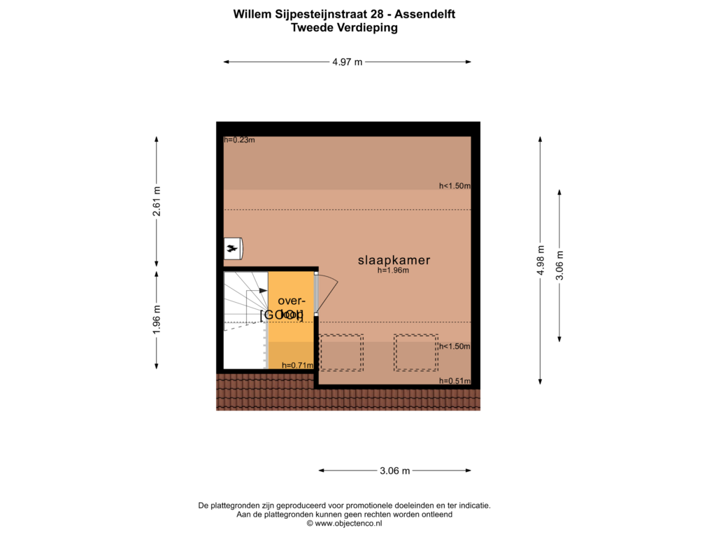 Bekijk plattegrond van TWEEDE VERDIEPING van Willem Sijpesteijnstraat 28