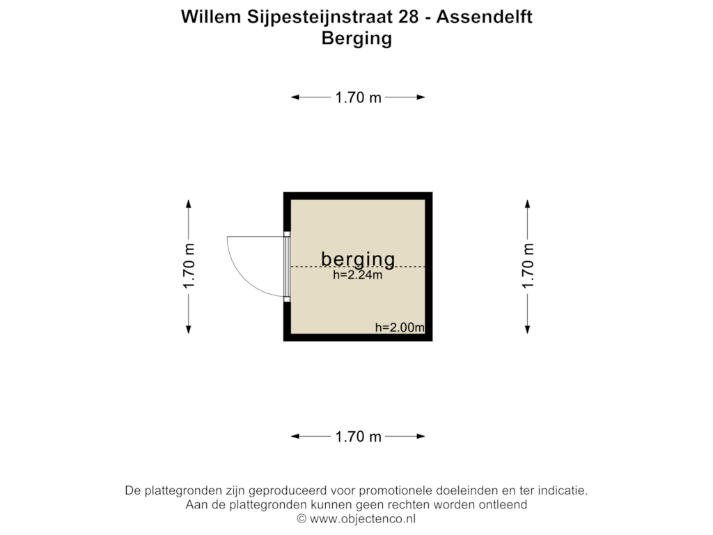 Bekijk plattegrond van BERGING van Willem Sijpesteijnstraat 28