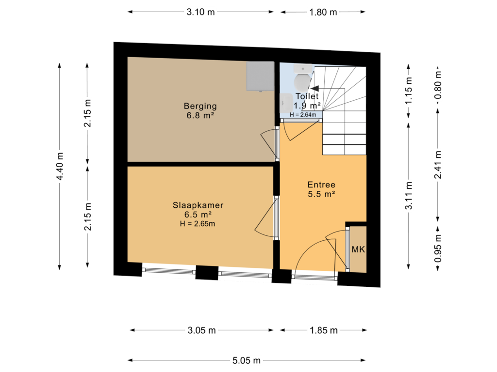 Bekijk plattegrond van Begane grond van Breedstraat 65