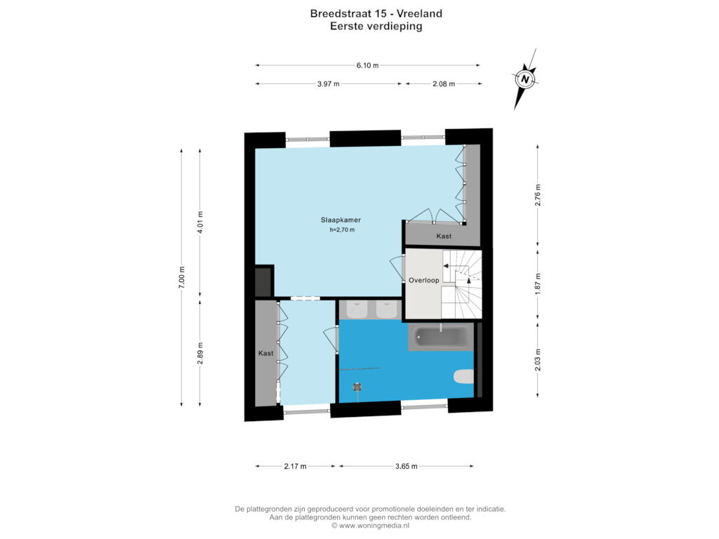 Bekijk plattegrond van Eerste verdieping van Breedstraat 15