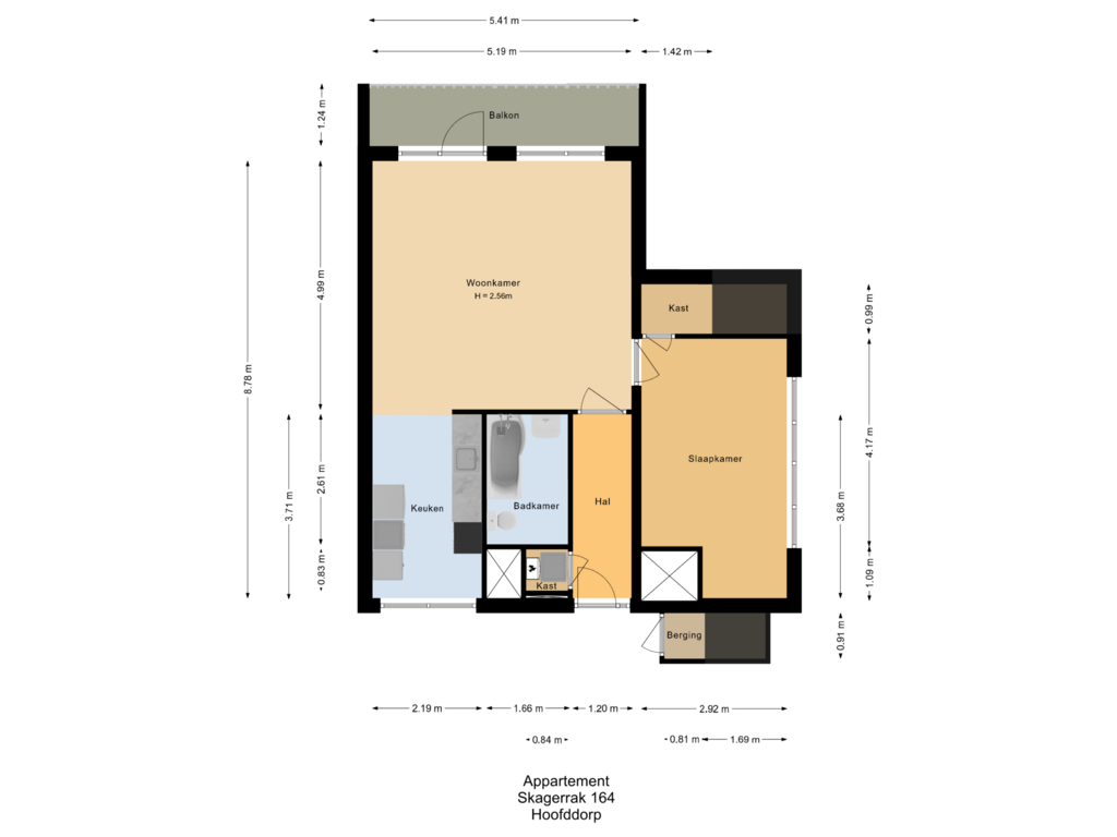 Bekijk plattegrond van Appartement  van Skagerrak 164