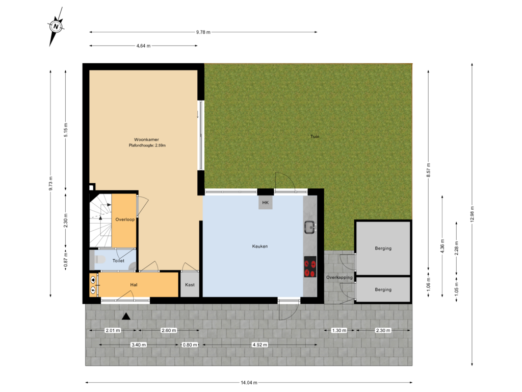 View floorplan of Begane grond tuin of Olmendreef 131