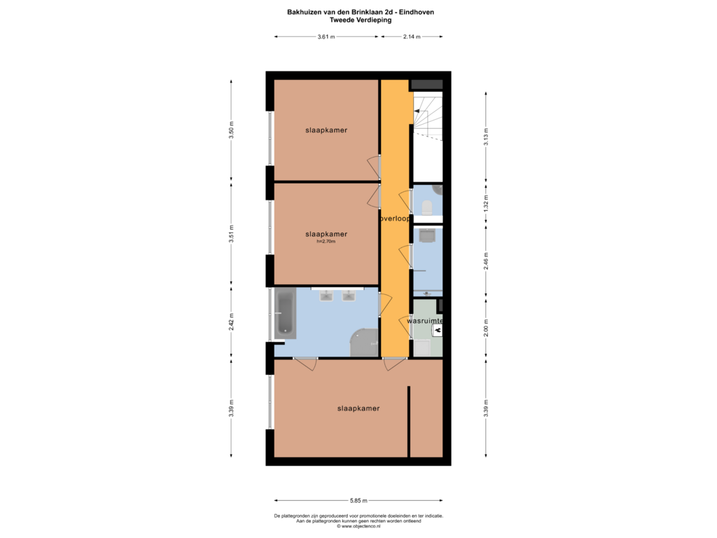 Bekijk plattegrond van Tweede Verdieping van Bakhuizen van den Brinklaan 2-D