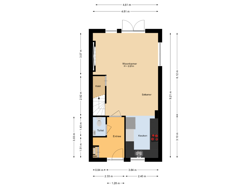 Bekijk plattegrond van Begane grond van Balderstraat 6