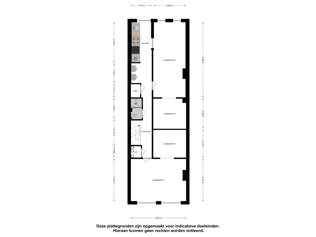 View floorplan of Tweede Verdieping of Honingerdijk 95-A