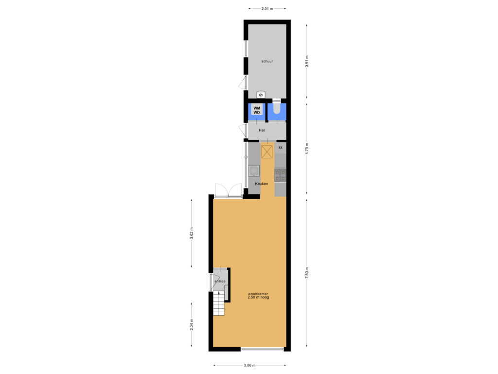 View floorplan of BGG of Heidelaan 32