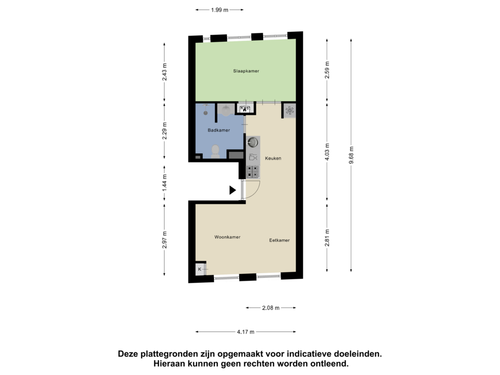 View floorplan of Appartement of Albert Cuypstraat 44-1