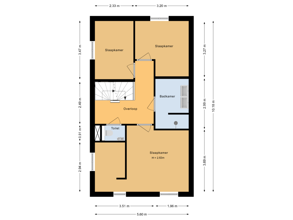 Bekijk plattegrond van Eerste verdieping van Willemshoek 6