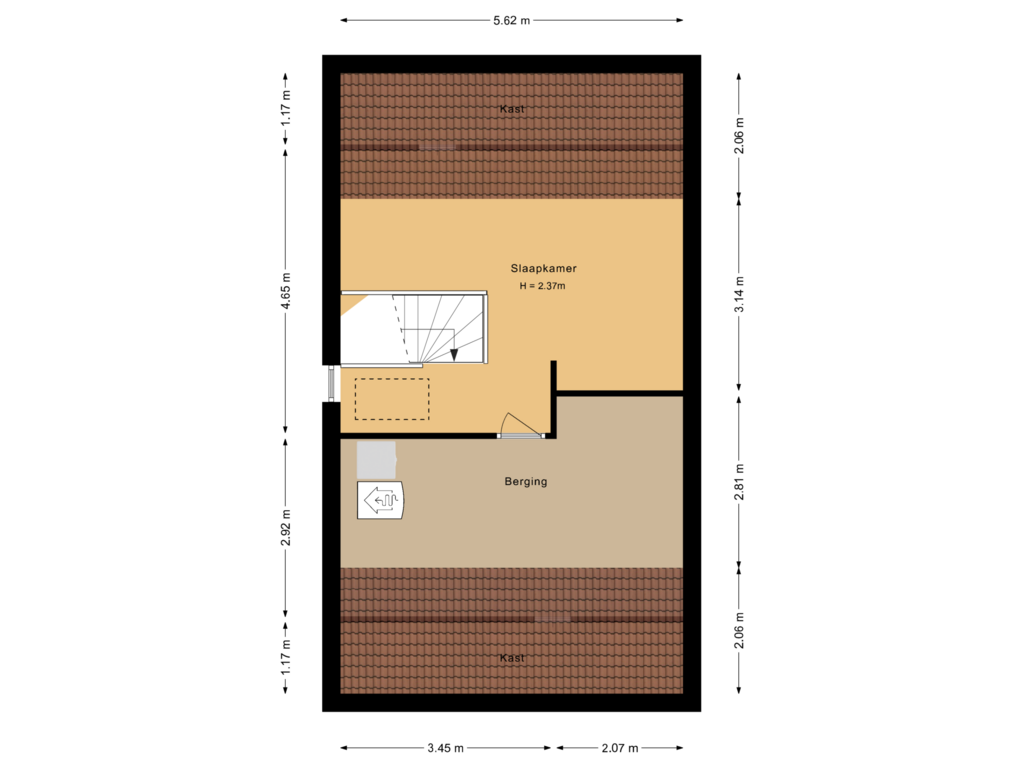 Bekijk plattegrond van Tweede verdieping van Willemshoek 6