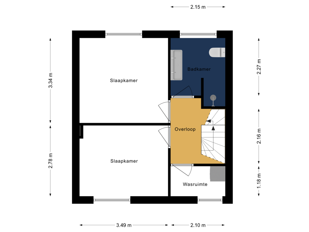 Bekijk plattegrond van 1e Verdieping van Westenbergstraat 30