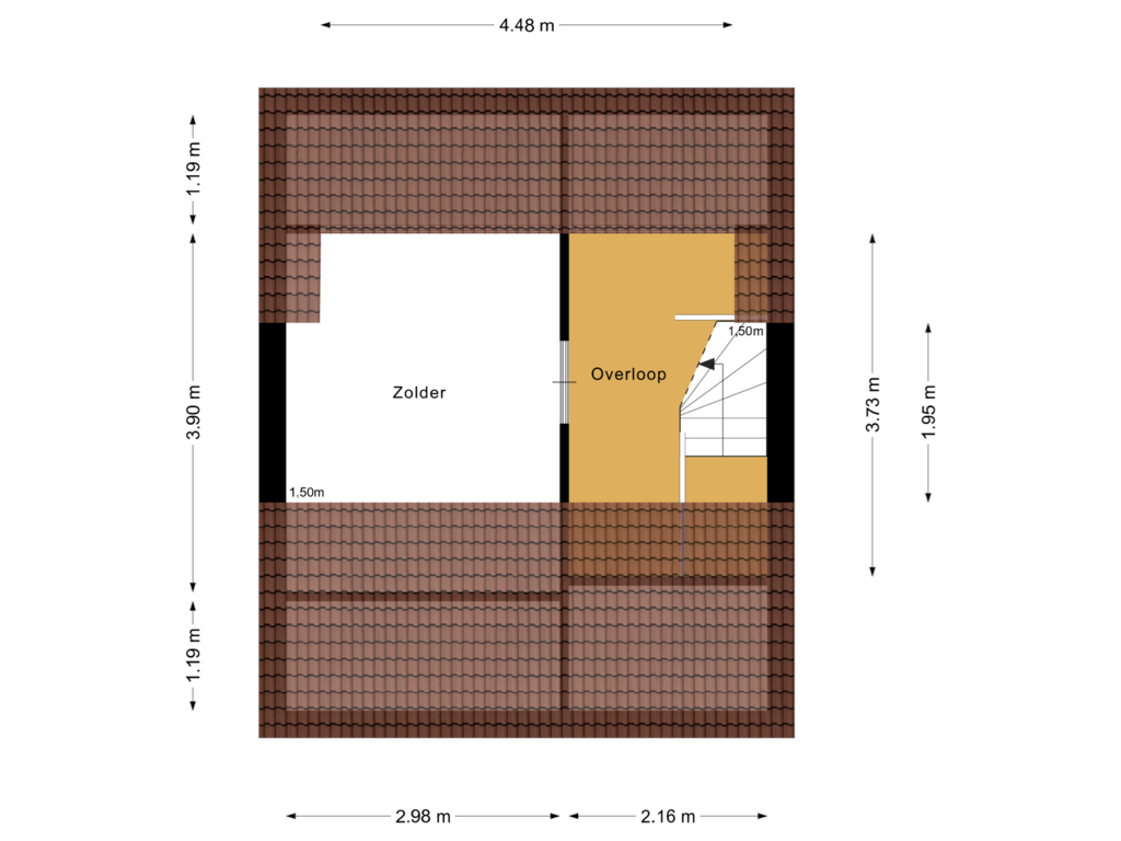 Bekijk plattegrond van 2e Verdieping van Westenbergstraat 30