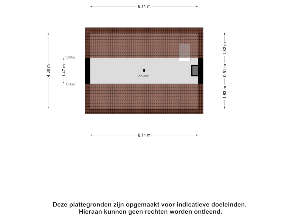 View floorplan of Zolder of Schouwbroekseweg 27