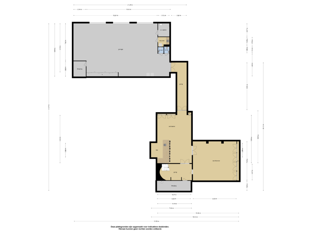 Bekijk plattegrond van Souterrain van Bergweg 3