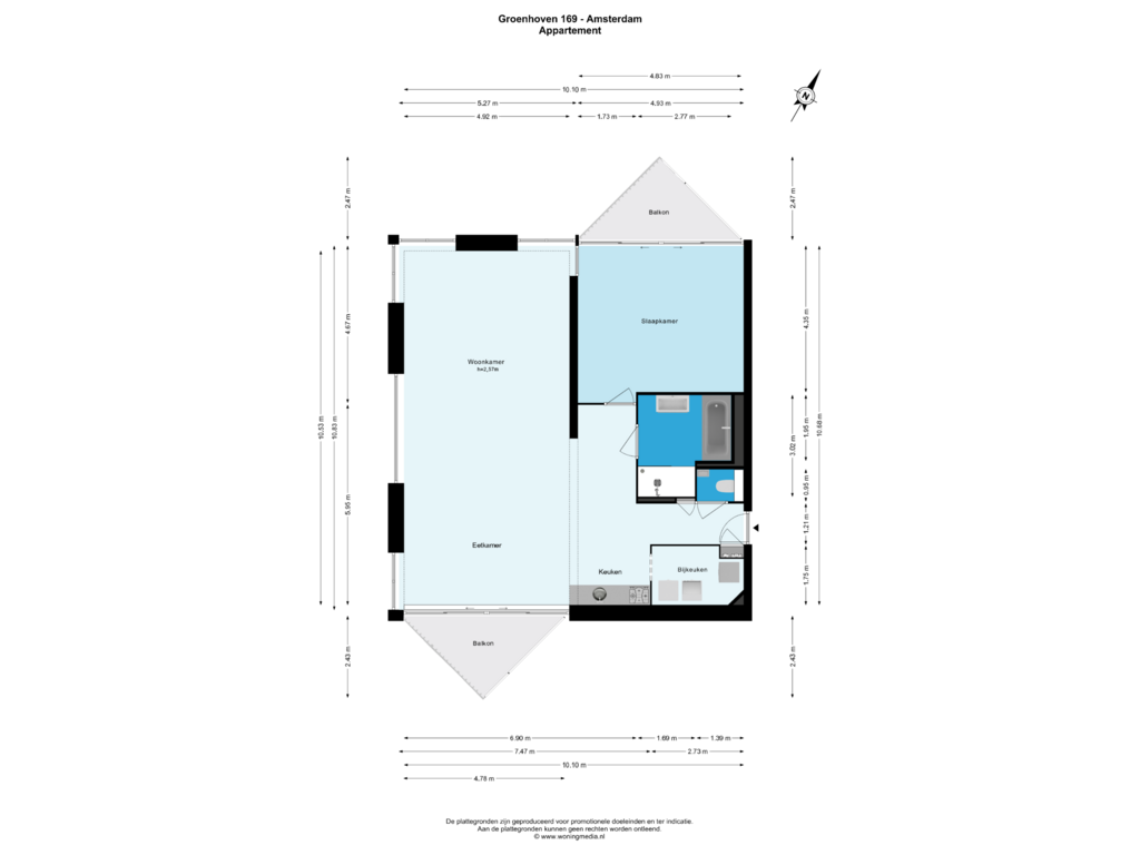 Bekijk plattegrond van Appartement van Groenhoven 169