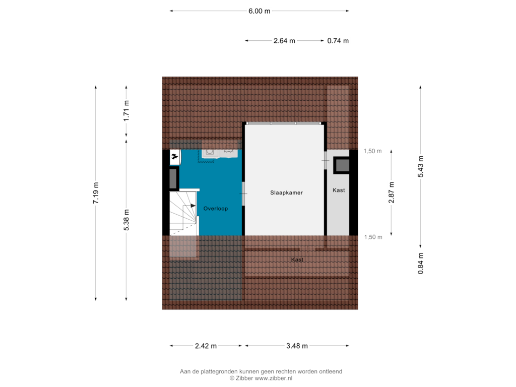 Bekijk plattegrond van Tweede Verdieping van Kerkhoflaan 32