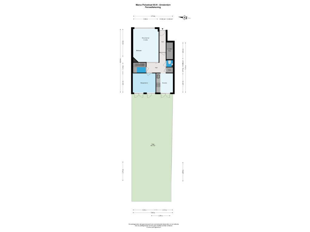 Bekijk plattegrond van Perceeltekening van Marco Polostraat 65-H