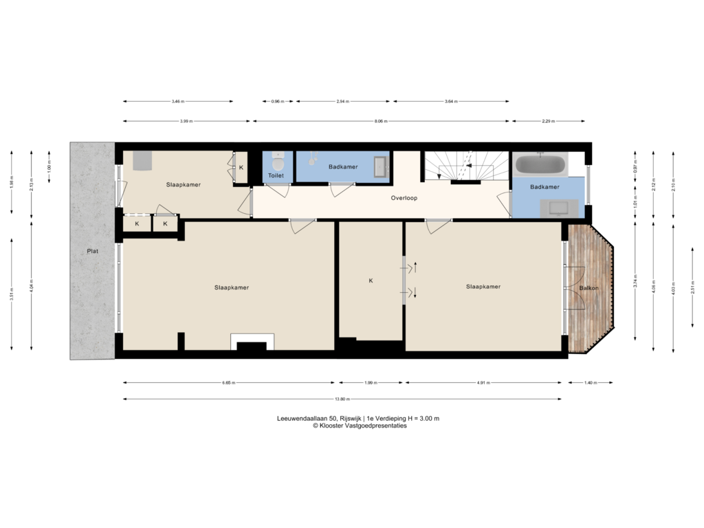 Bekijk plattegrond van 1e Verdieping van Leeuwendaallaan 50