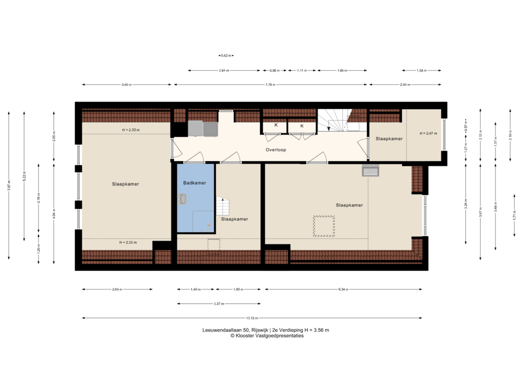 Bekijk plattegrond van 2e Verdieping van Leeuwendaallaan 50