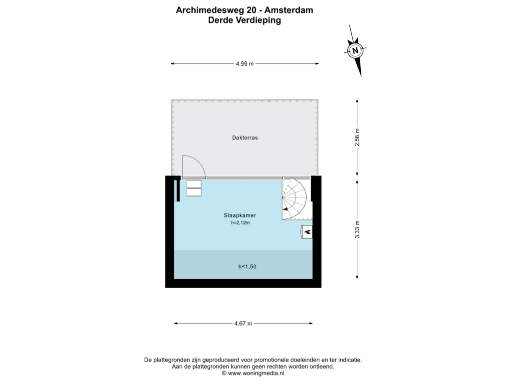 View floorplan of Derde Verdieping of Archimedesweg 20