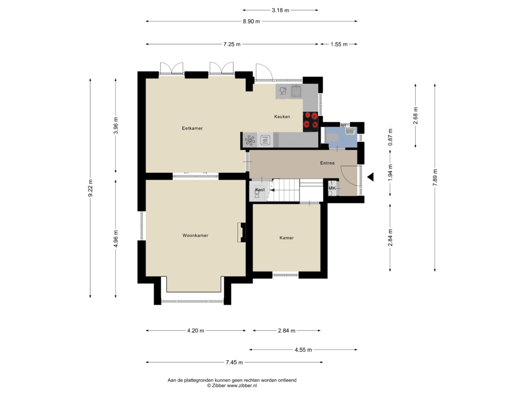 Bekijk plattegrond van Begane Grond van Oudelandseweg 24