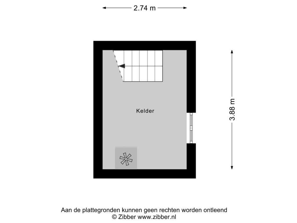 Bekijk plattegrond van Kelder van Oudelandseweg 24