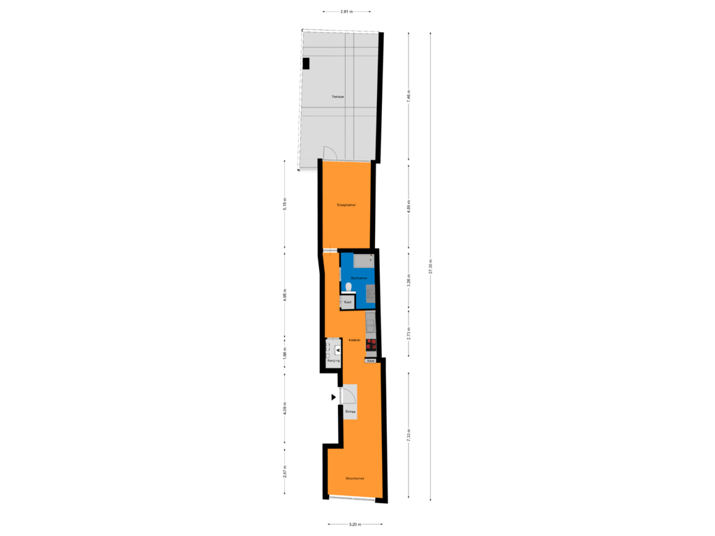 Bekijk plattegrond van Appartement van Vughterstraat 227-A