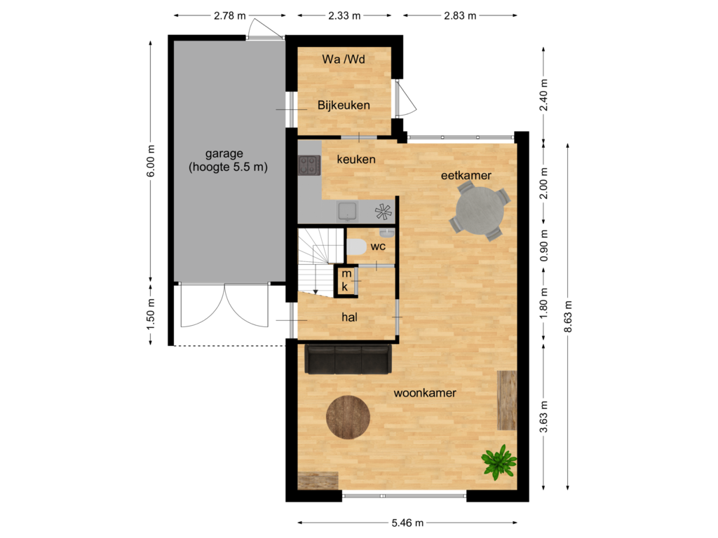 Bekijk plattegrond van begane grond van Philip de Croystraat 26