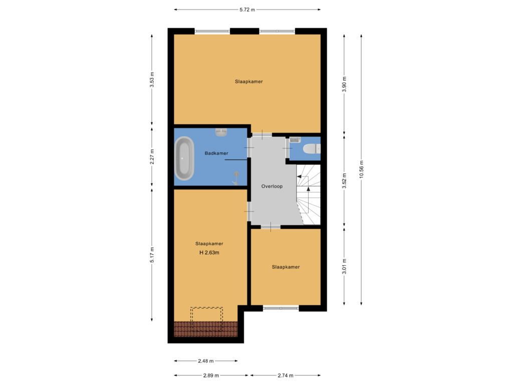 Bekijk plattegrond van 1e verdieping van Kerkuillande 17