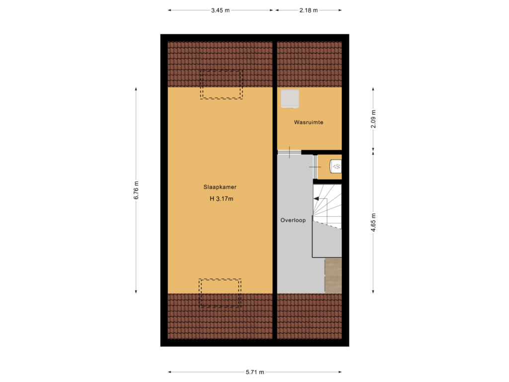 Bekijk plattegrond van 2e verdieping van Kerkuillande 17