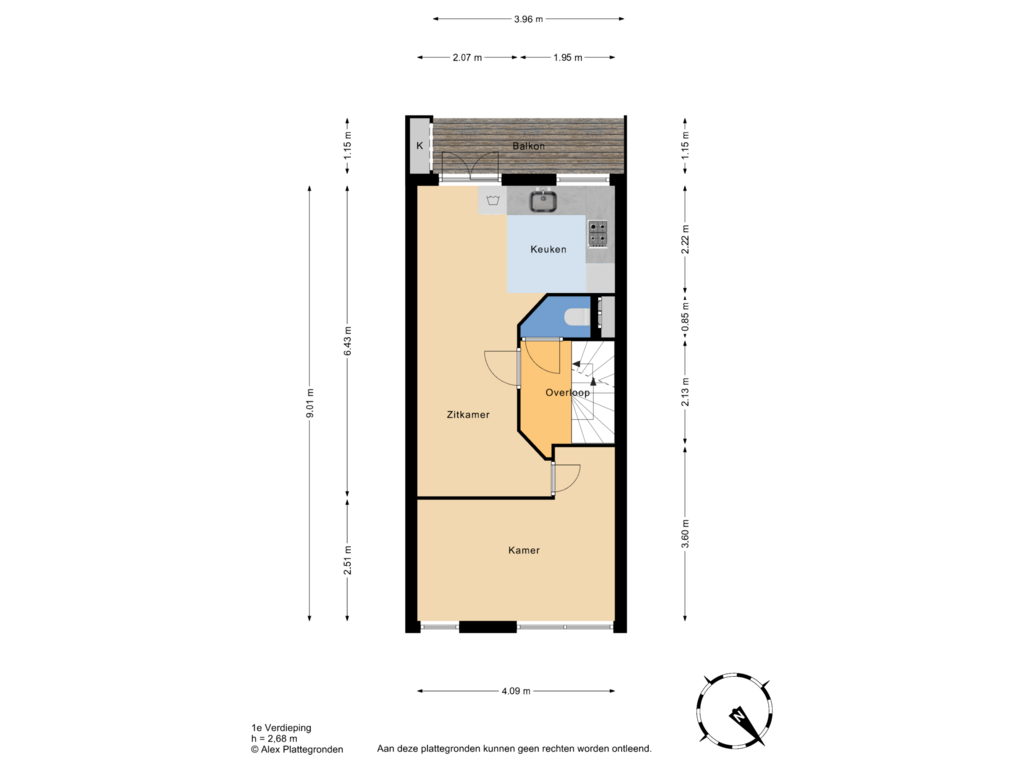 Bekijk plattegrond van 1e Verdieping van Jacob Catsstraat 17