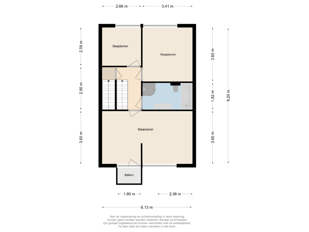 View floorplan of Eerste verdieping of Rembrandtlaan 49